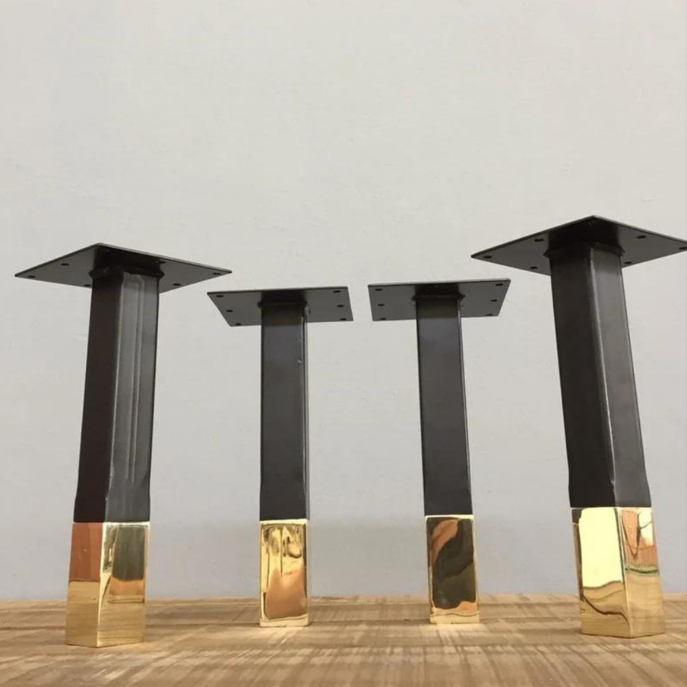Güneş Sütun Ayak | Pirinç &amp; Çelik Modern Şehpa Ayakları -Set 4 