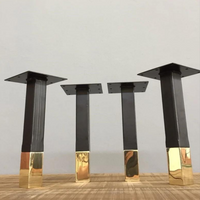 Güneş Sütun Ayak | Pirinç &amp; Çelik Modern Şehpa Ayakları -Set 4 