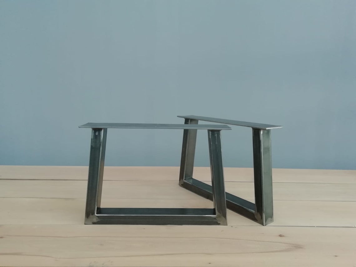 matte clear coated table legs trapezoid