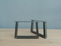 matte clear coated table legs trapezoid